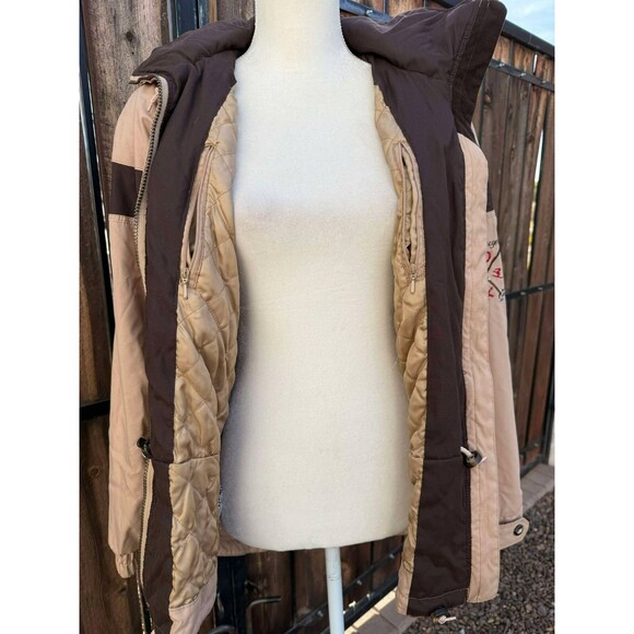 VINTAGE Y2K Obermeyer Women's Brown Hoody Ski Jacket Embroidered sz. 10 Medium - Picture 5 of 10